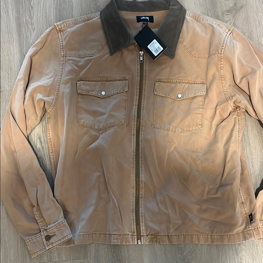 Men's Tan Jacket with Brown Collar